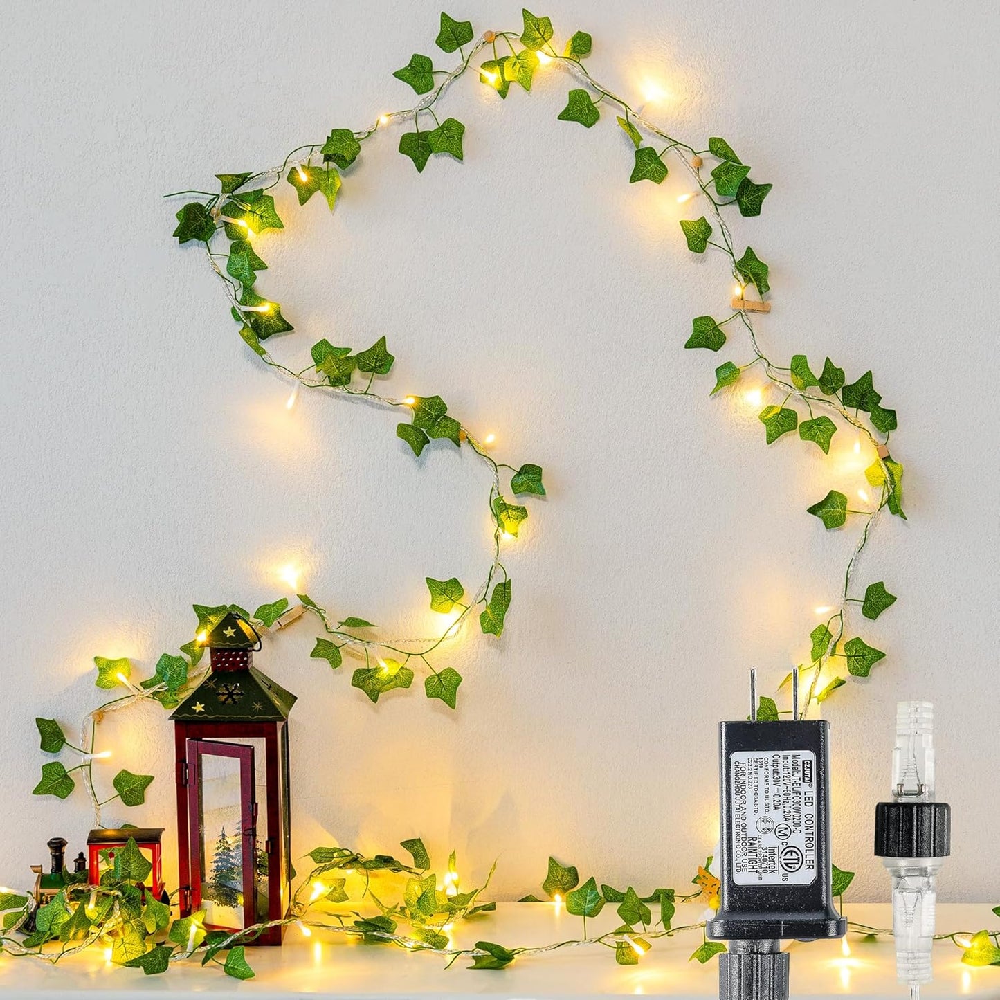 Skiennix Fairy Lights Vine - 23 FT Ivy Leaf String Lights with 73 LEDs - Warm White Indoor Decor