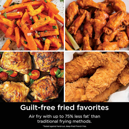 Ninja Air Fryer - 10QT Double Stack XL 2-Basket | Cooks Whole Chicken & Feeds 8 People - Grey SL401