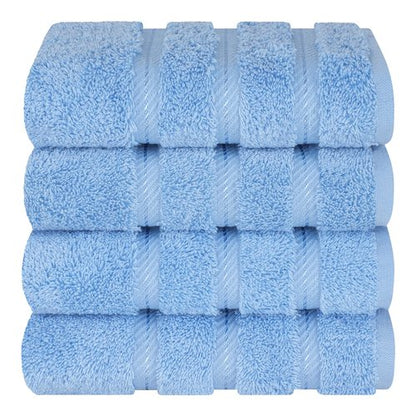 American Soft Linen Luxury Hand Towels for Bathroom, 600 GSM Heawy Weight 16x28 Size 100% Cotton Turkish 4 Piece Hand Face Towel Set, Sky Blue Hand Towels