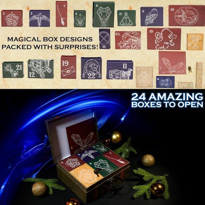 Harry Potter Advent Calendar 2025 - 24-Day Magical Countdown with Keychains & Accessories (Brown Case)
