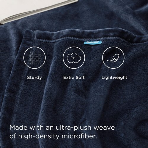 Bedsure GentleSoft Navy Blue Fleece Blankets King Size - Bed Blanket Soft Lightweight Plush Cozy Fuzzy Luxury Microfiber, 108x90 inches