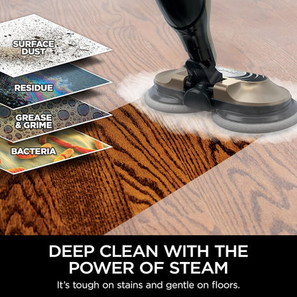 Shark S7001 Mop - 3 Steam Modes & LED Headlights - Scrub & Sanitize Hard Floors - Gold Finish