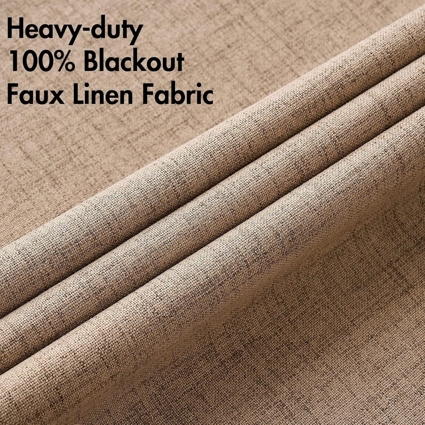 MIULEE 100% Blackout Linen Curtains - Thermal Insulated Copper Brown Grommet Drapes | 42 x 63 Inch (2 Panels)