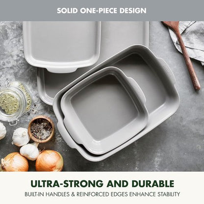 GreenPan Premiere Bakeware Set - Healthy Ceramic Nonstick 4-Piece | PFAS-Free, Oven Safe to 600°F, Gray