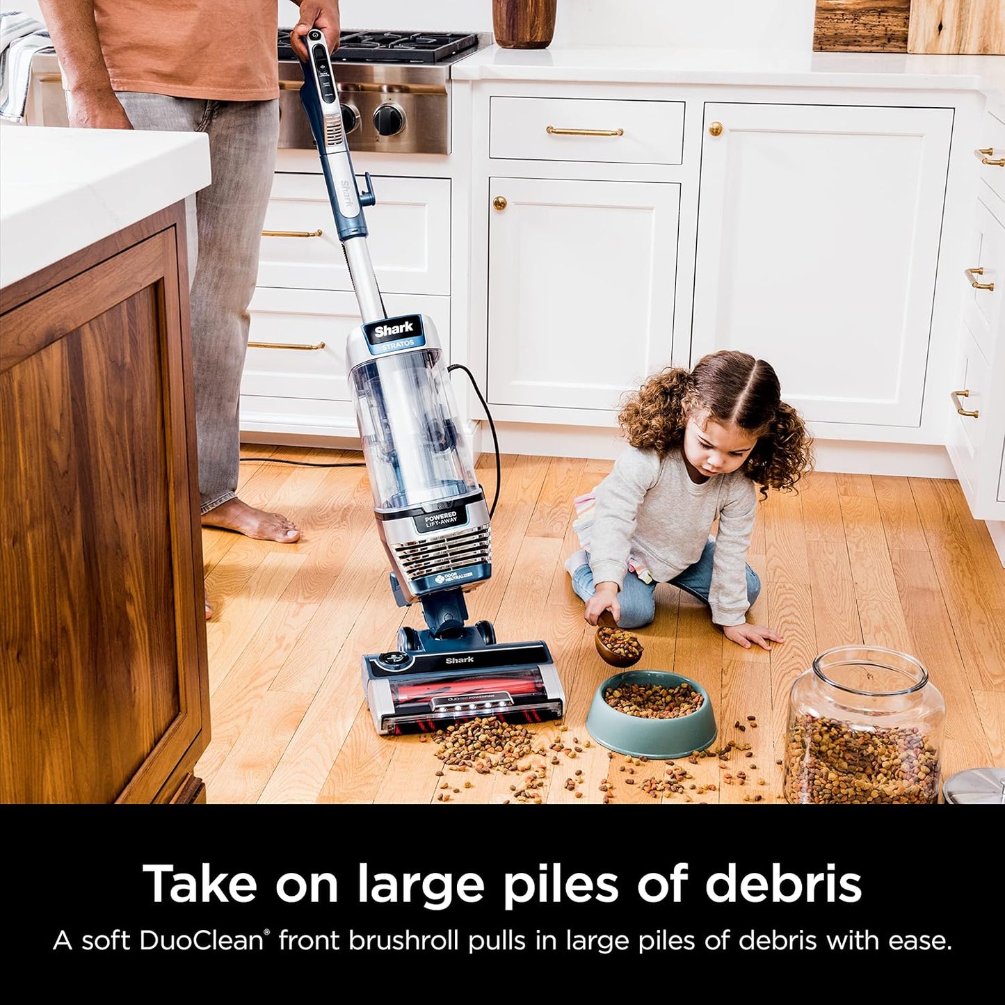 Shark AZ3002 Stratos Upright Vacuum - DuoClean PowerFins & HairPro Technology, Navy (Renewed)