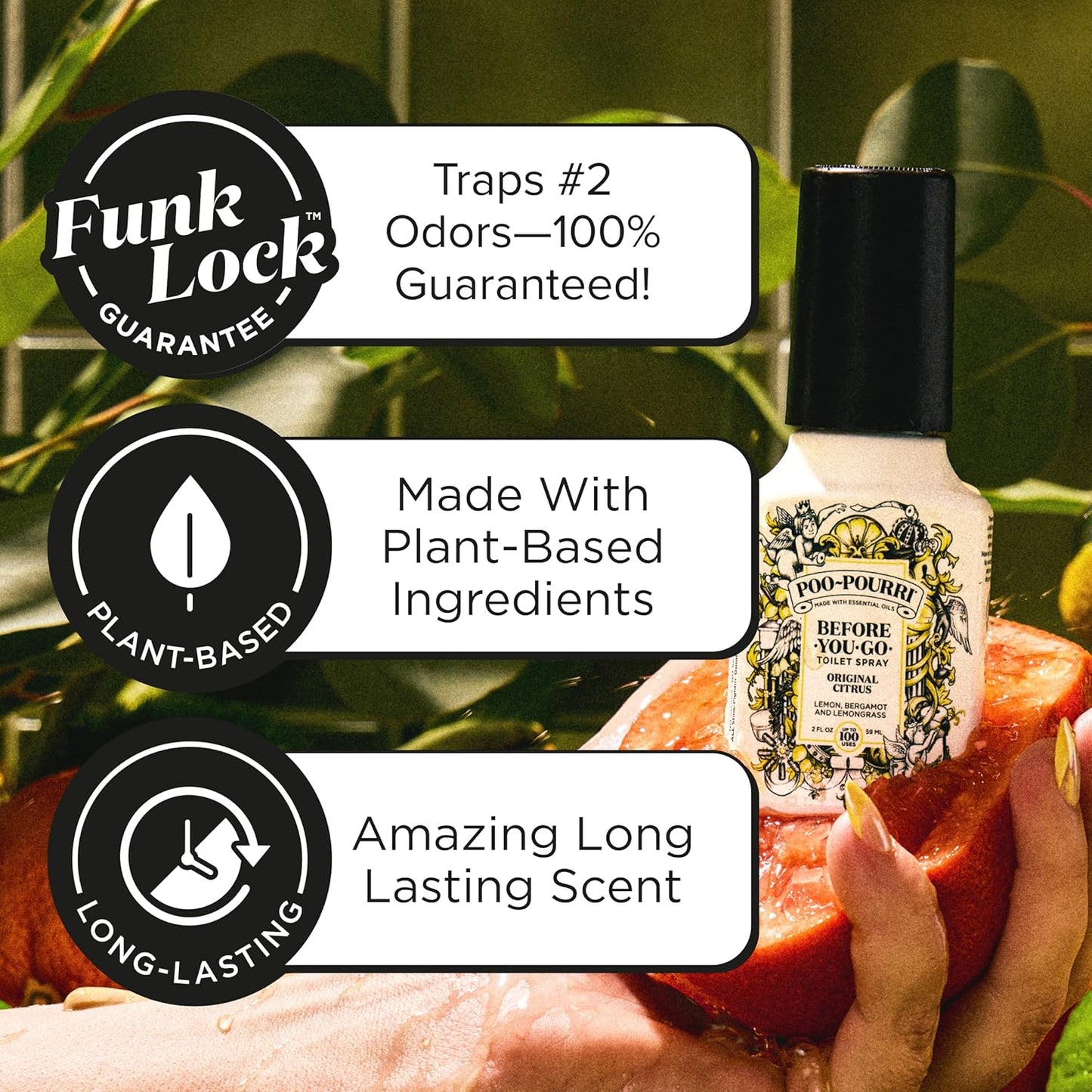 Poo-Pourri Toilet Spray Bundle - Original Citrus 2 Fl Oz & Travel Size 1 Fl Oz | Fresh Lemon & Bergamot Scent
