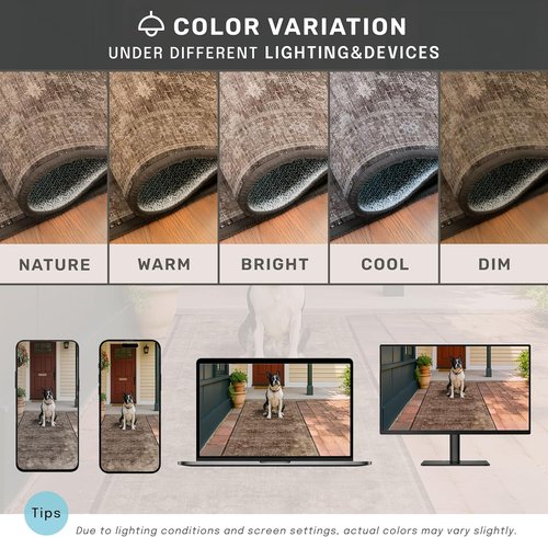 Hazo Haus Brown Area Rug - Extra Large Vintage Western Design | Washable Non-Slip 10x14 for Living Room, Dining, Bedroom