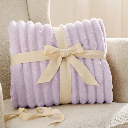 Bedsure GentleSoft Lavender Fog California King Size Blanket for Bed - Cozy Soft Blankets for Women, Cute Small Fleece Throws for Girls, Birthday Gifts for Women, 102x96 Inches