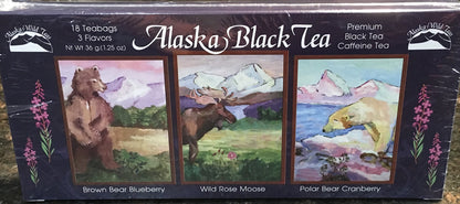 Alaska Alaskan Black Wildlife Tea Sampler 18c ct 3 Flavors