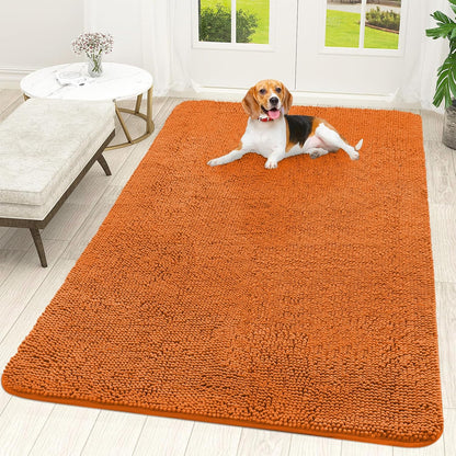 OLANLY Dog Door Mat - Absorbent Non-Slip Chenille Mat for Muddy Paws | 70x46, Quick Dry Indoor Carpet, Clay
