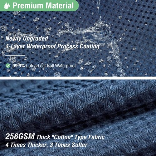 Dynamene 60 inch Stall Shower Curtain - Waffle Weave Heavy Duty Thick Fabric Shower Curtains for Bathroom,Weighted Hotel Spa Luxury Cloth Bath Curtain Set with 10 Plastic Hooks,60x72, Navy Blue