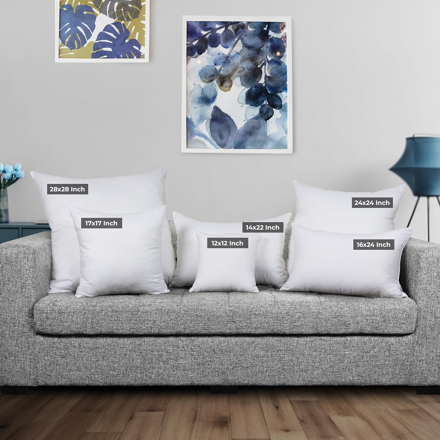 Utopia Bedding Pillow Inserts 16x24 - Set of 2 White Decorative Cushions for Sofa & Bed - Soft & Fluffy
