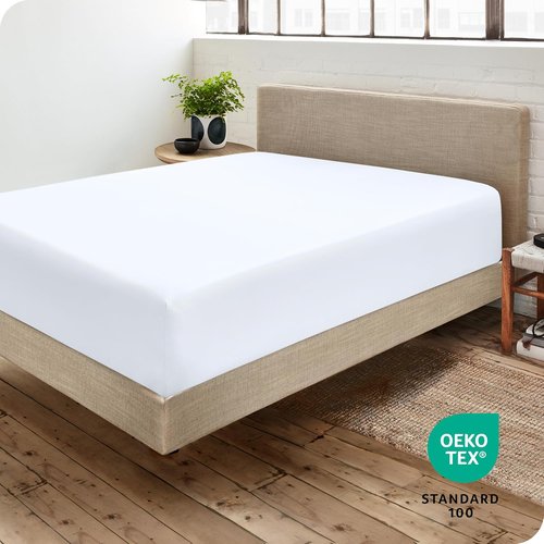 Bare Home Fitted Bottom Sheet - Ultra-Soft 1800 Microfiber Luxury - Deep Pocket Queen Size | White