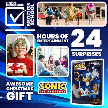 Sonic the Hedgehog Advent Calendar 2025 - 24 Surprise Items, Keychains & Stickers | Perfect Xmas Gift for Boys