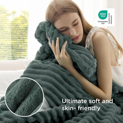 Bedsure GentleSoft Twin Blanket - Cozy Mallard Green Throw for Women | Soft and Stylish 66x90 Inches