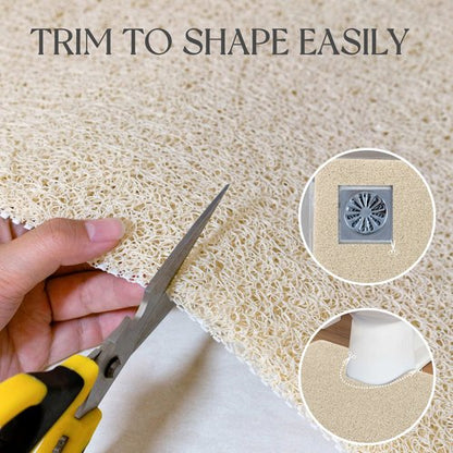 SILOLOOM Bathtub Mat Non Slip, 24x16 Inch Shower Mats for Inside Shower, PVC Loofah Bathroom Mat Quick Dry with Drain Hole, Phthalate-Free Bath Mats for Shower Bathroom Tub and Wet Areas (Beige)