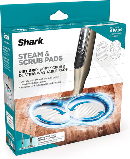 Shark Steam & Scrub Washable Pads - Powerful Cleaning for All Sealed Hard Floors | Grey, Compatible with S8001, S8201, S7201 & S7001