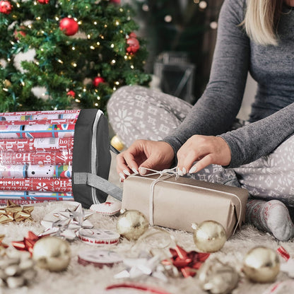 Primode Wrapping Paper Storage Bag - Durable 600D Oxford Organizer for Under Bed, 42” Length (Black)