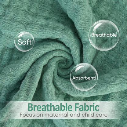 MIGIOL Muslin Burp Cloths - 100% Cotton, Soft & Absorbent | Pack of 12 Mixed Colors for Babies