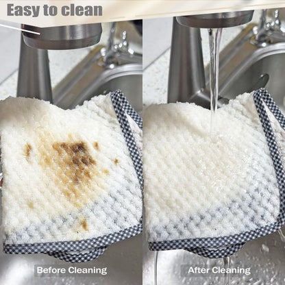 AIWIWH Dish Towels with Hanging Loop, Coral Velvet Microfiber Cleaning Cloths, Super Absorbent & Fast Drying, Reusable Lint Free Dishcloths for Kitchen, Washing Dishes (12, Flesh Pink)