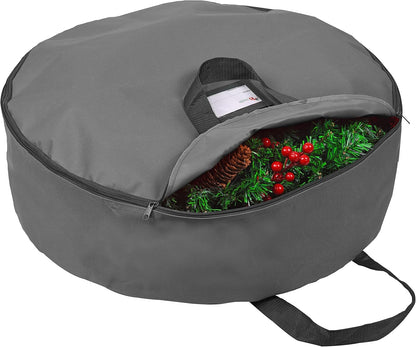 Primode Heavy Duty Wreath Storage Bag - 48" Garland Container with Handles | Durable 600D Oxford Polyester (Gray)