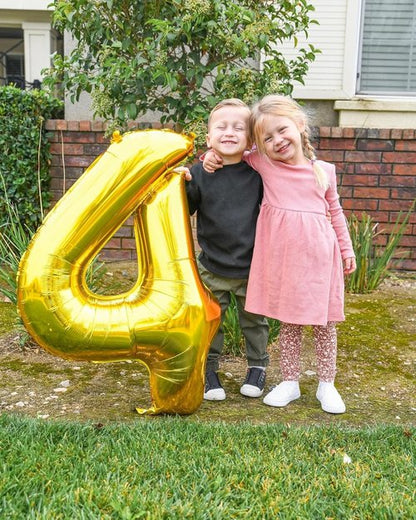 Gold Number 14 Balloon - 40 Inch Golden Birthday Decoration for 14th Party Celebrations