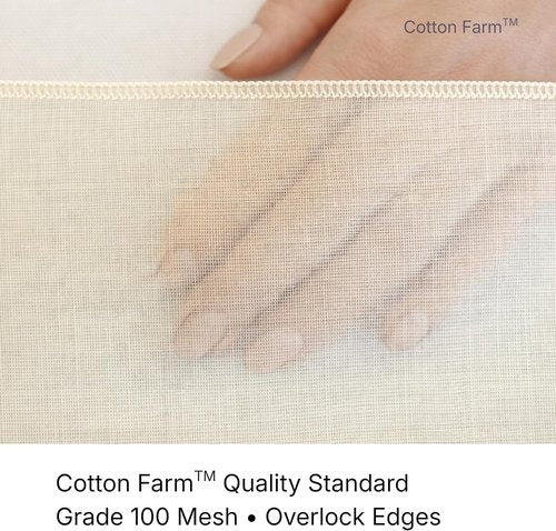 Cotton Farm Grade 100 Cheese Cloths - 100% Unbleached Cotton for Straining & Cooking | 18" x 18" Reusable