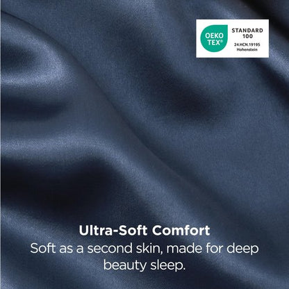 Bedsure King Size Satin Pillowcase Set of 2 - Blue Silky Pillow Cases for Hair and Skin with Envelope Closure, Similar to Silk Pillow Cases, Gifts for Women Men, 20x36 Inches, 2pcs