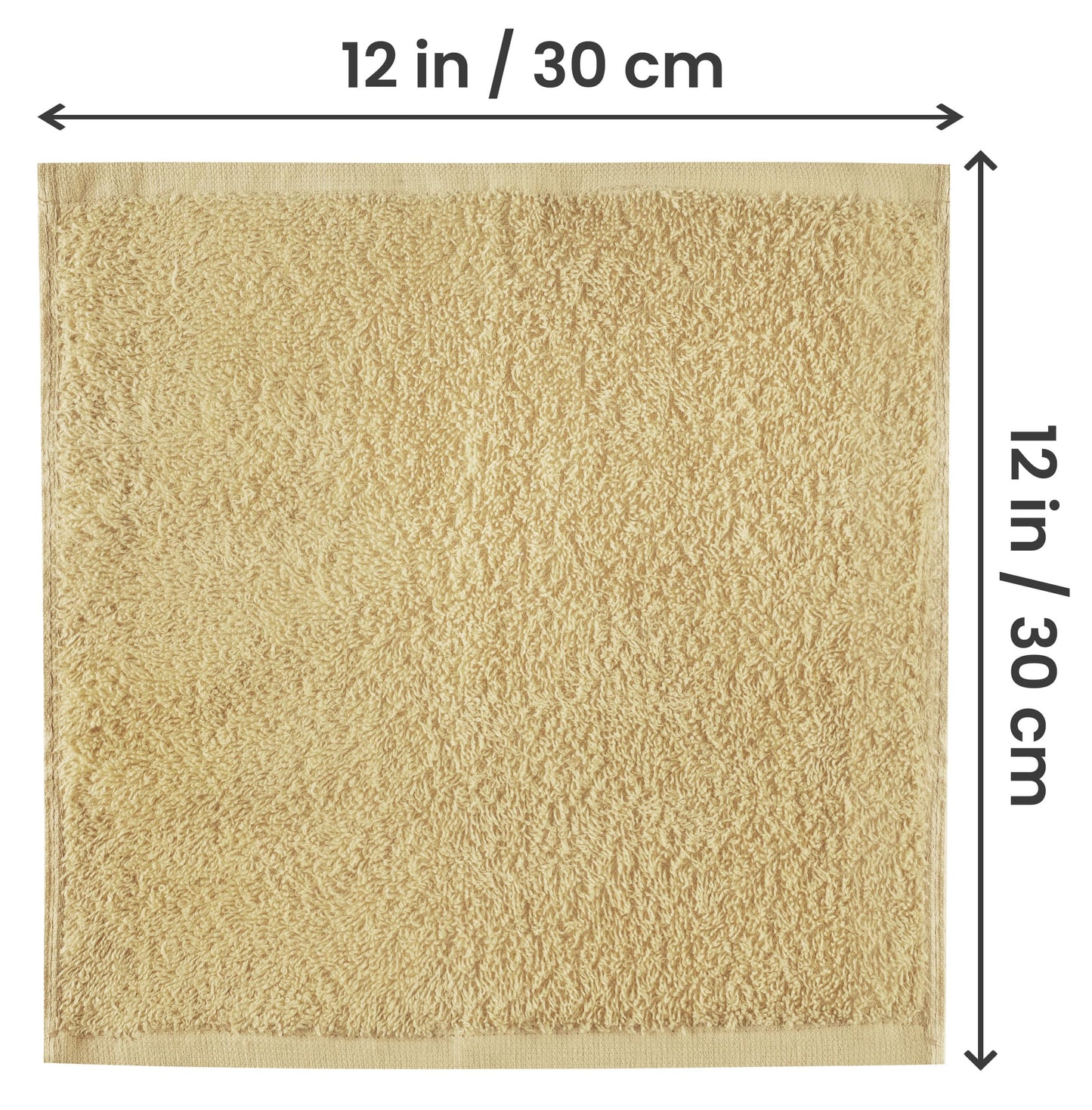 Utopia Towels 12 Pack Cotton Washcloths Set, 100% Ring Spun Cotton, Premium Flannel Face Cloths, Highly Absorbent and Soft Feel Fingertip Towels, Beige