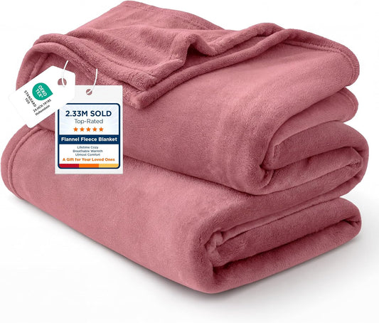 Bedsure GentleSoft Fleece Blanket - King Size Dusty Rose, Soft & Cozy Lightweight Microfiber, 108x90 Inches