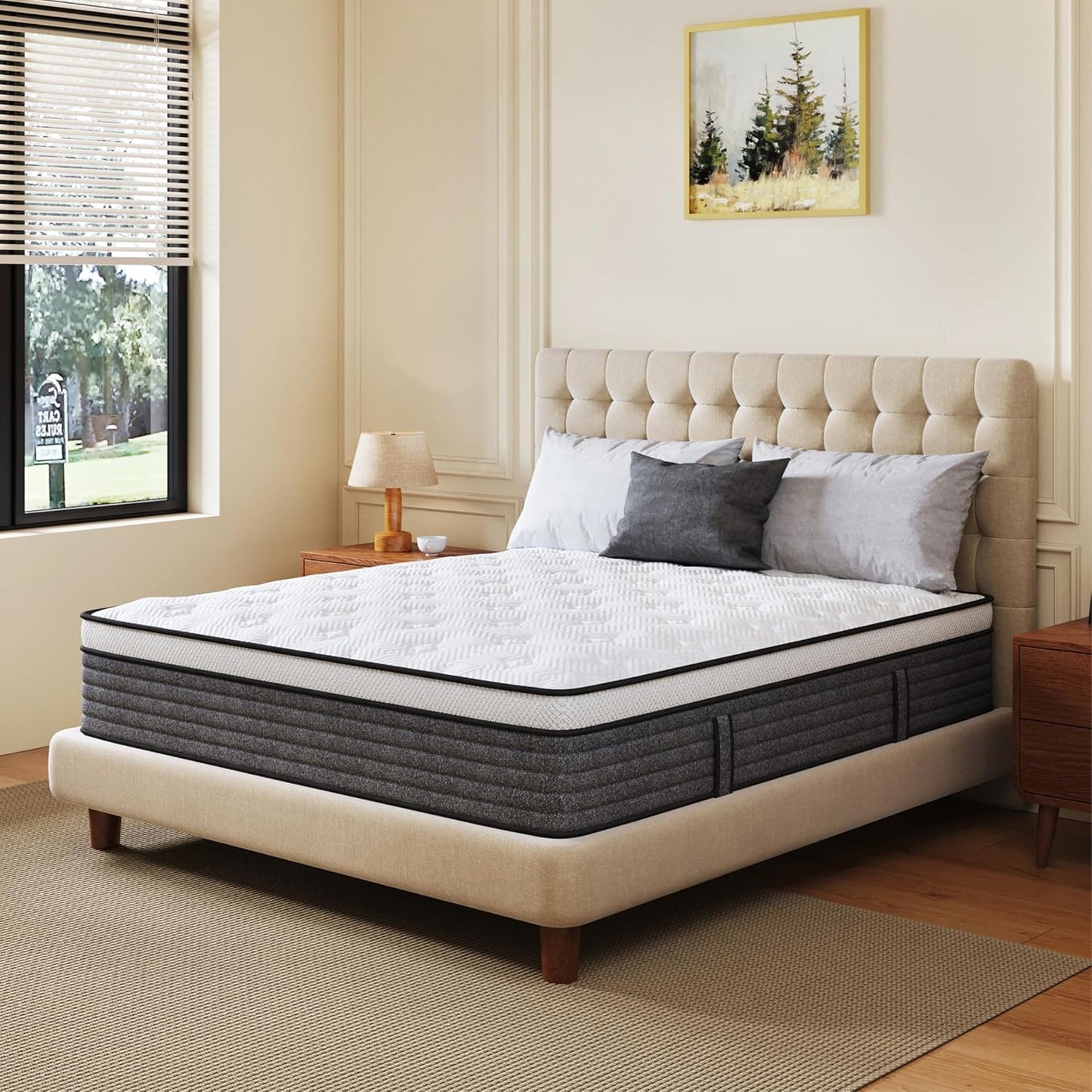 CH Charme House Twin Mattress - 10 Inch Hybrid Foam & Pocket Springs | Medium Feel, Fiberglass Free, Extra Edge Support