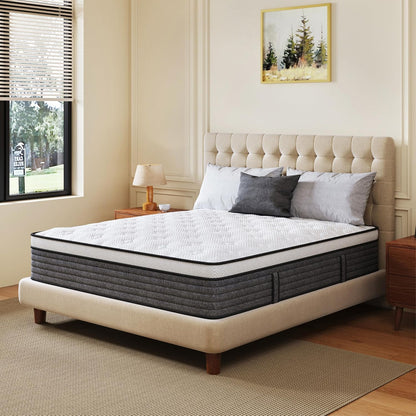 CH Charme House Twin Mattress - 10 Inch Hybrid Foam & Pocket Springs | Medium Feel, Fiberglass Free, Extra Edge Support