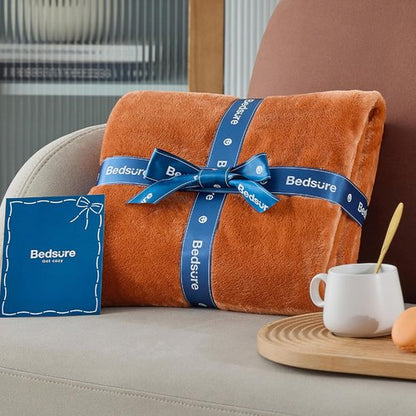Bedsure GentleSoft Fleece Blanket - King Size Dark Orange, 280GSM Soft & Cozy for Bed, Sofa, Travel