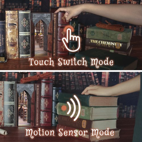 Dolphin Island DIY Book Nook Kit for Adults, Infinite Magicspell Library Booknook