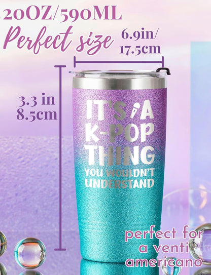 Onebttl Stainless Steel K-Pop Tumbler - 20oz Gift for Teen Girls & Women | Perfect for Korean Pop Fans