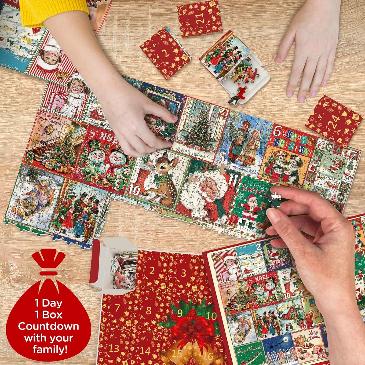 Regine Switzerland Christmas Advent Calendar Puzzle - 1000 Piece Jigsaw for Adults | Holiday Countdown Fun