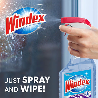 Windex Glass Cleaner Spray - Ammonia-Free Formula in 23 Fl Oz | Eco-Friendly Coastal Plastic Bottle