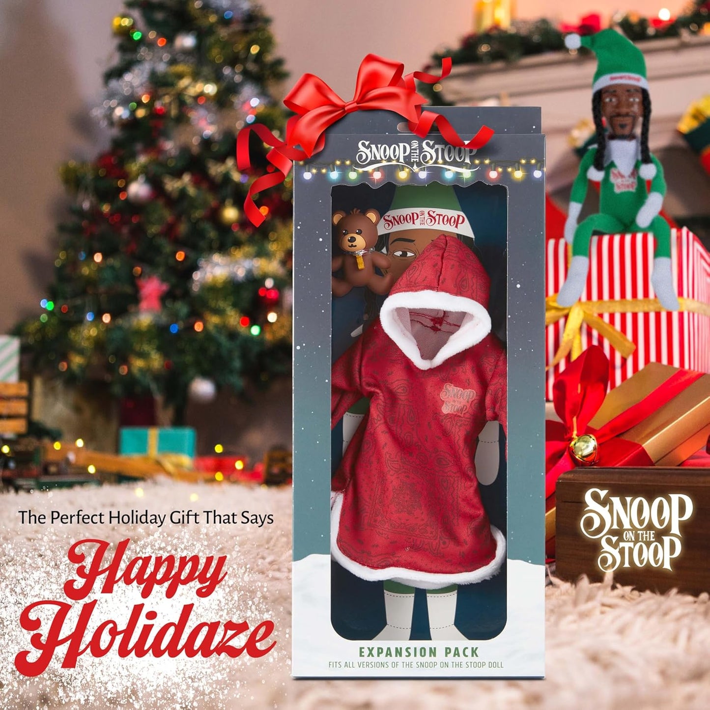 Snoop Dogg Pajama Expansion Pack - Red Robe with Teddy Bear | Perfect for Secret Santa Gifts