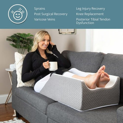 Kolbs Double Leg Elevation Pillow | Post Surgery Leg Pillow | Stylish Chic Jacquard Cover