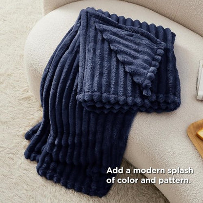 Bedsure GentleSoft Twin Blanket - Cozy Navy Blue Throw for Women | Soft, Large 66x90 Inches