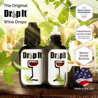 The Original Drop It Wine Drops, 22 Event Party Pack- USA Made Wine Drops Naturally Reduce Wine Sulfites & Tannins-Can Eliminate Wine Sensitivities, Wine Allergies & Histamines-A Wine Wand Alternative