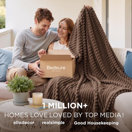 Bedsure GentleSoft Fleece Blanket - Cozy Brown Throw for Couch, Perfect for Women | 60x80 Inches