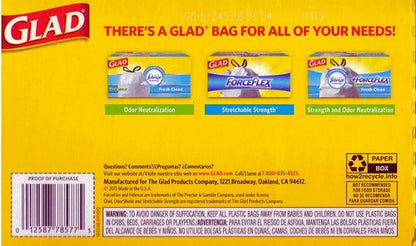 Glad Tall Kitchen Drawstring Trash Bags - 13 Gallon Capacity, 60 Count, Reinforced Design