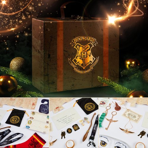 Harry Potter Advent Calendar 2025 - 24-Day Magical Countdown with Keychains & Accessories (Brown Case)