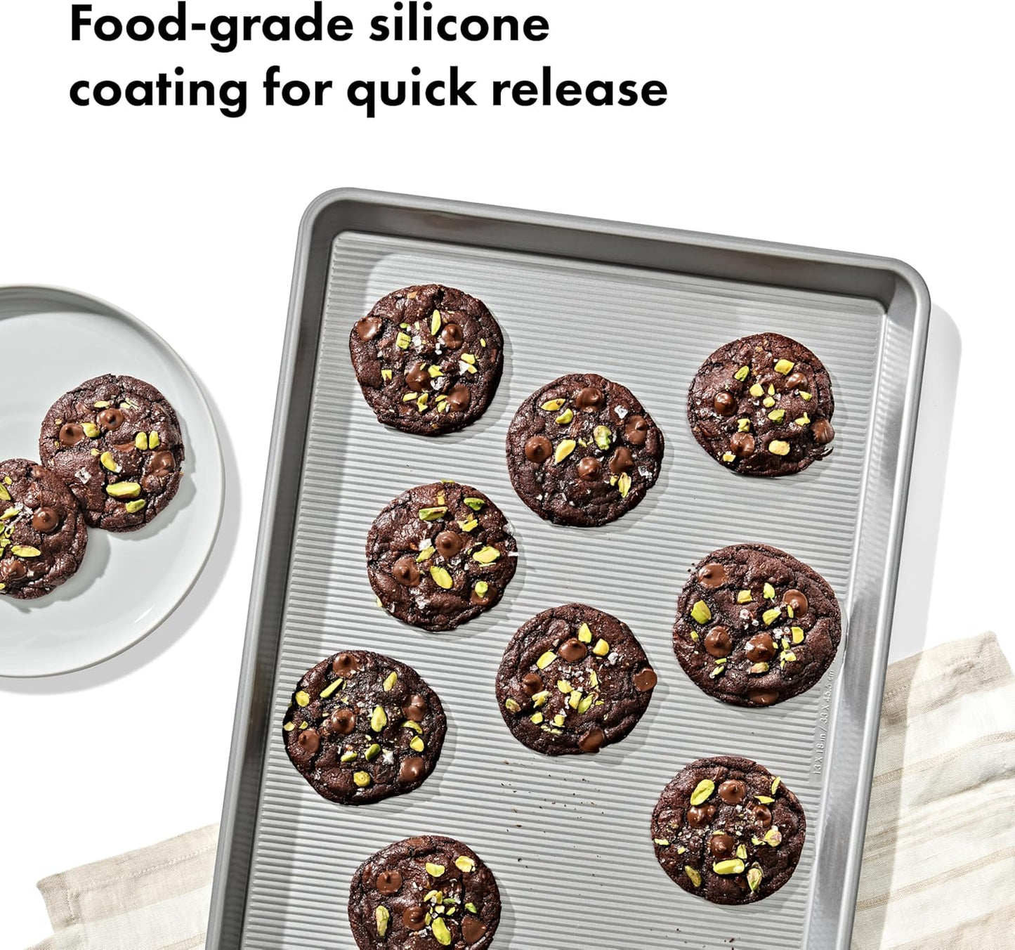 OXO Good Grips Half Sheet Pan - Non-Stick Pro Clear Coated Metal Baking Sheet for Easy Cleanup