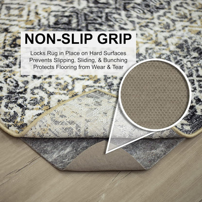 Mohawk Home Non-Slip Rug Pad - 1/2" Thick Felt & Latex Rubber Gripper - 2' x 6' for Hardwood & Tile Floors