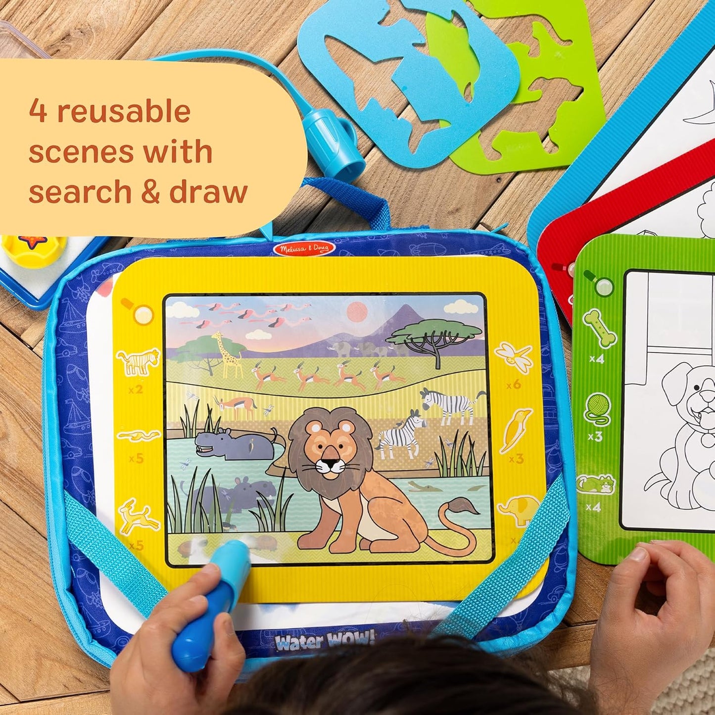 Melissa & Doug Water Wow! Reusable Color-Reveal Drawing Set - Mess-Free Travel Toy for Kids Ages 3+