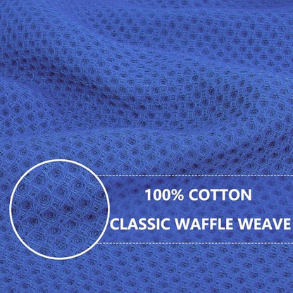 Homaxy Kitchen Dish Towels - Ultra Soft 100% Cotton Waffle Weave, Quick Drying, 13 x 28 Inches, 4-Pack, Blueberry