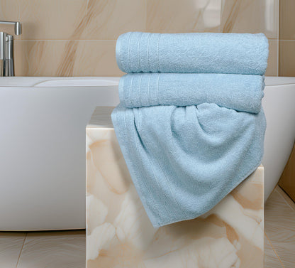 Tens Towels Pack of 4 Extra Large Bath Towels 30 x 60 Inches, 100% Cotton, Larger & Lighter Weight, Quicker to Dry, Super Soft and Absorbent, Perfect for Bathroom, Sky Blue