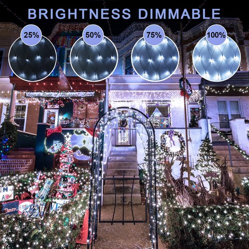 JMEXSUSS 360 LED Net Christmas Lights - Waterproof Connectable 12ft x 5ft with Remote | 8 Modes for Outdoor Decorations